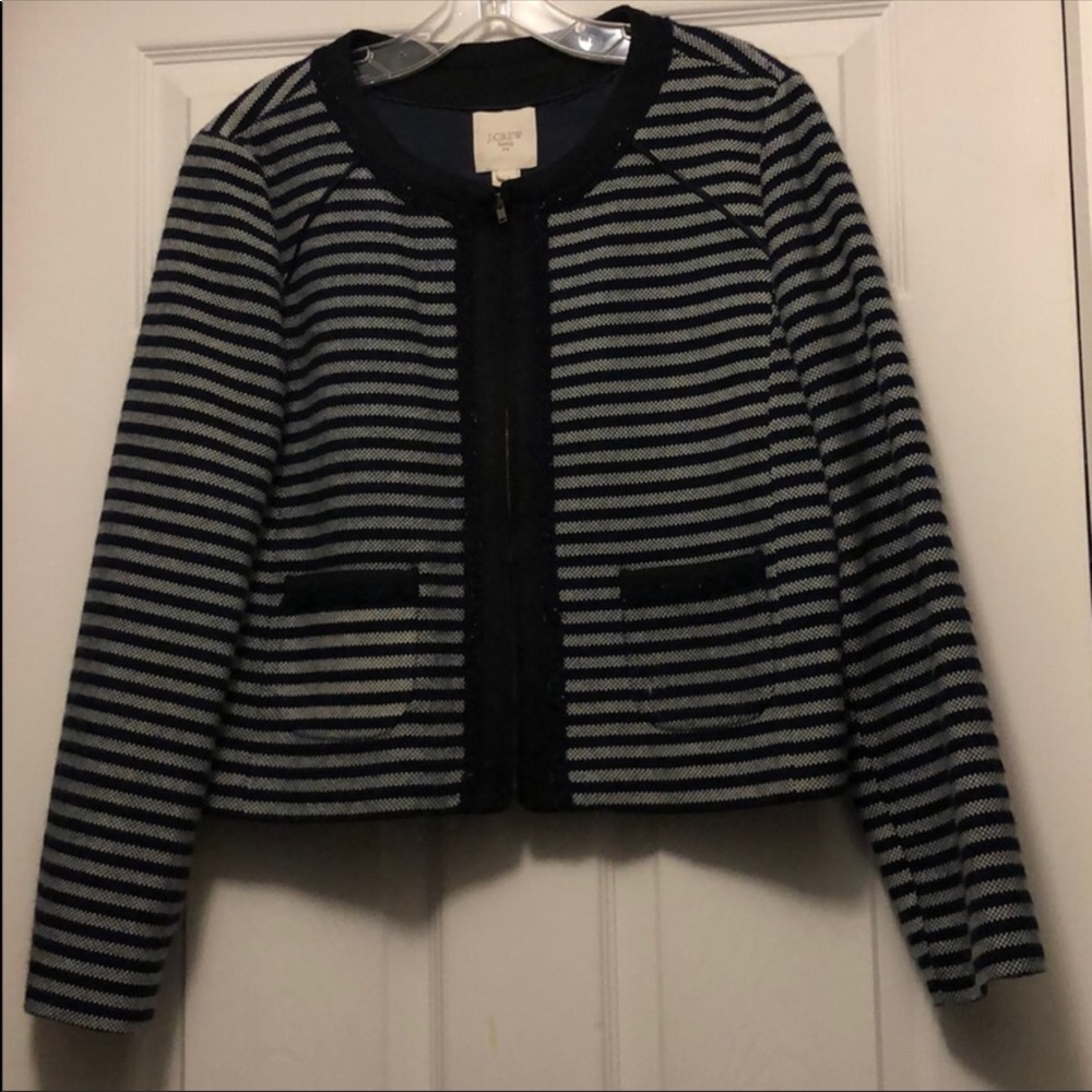 J. Crew Suiting Full Zip Tweed 2 Pockets  …